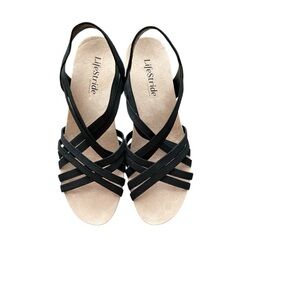 Life Stride Black Minimalist Sandals
